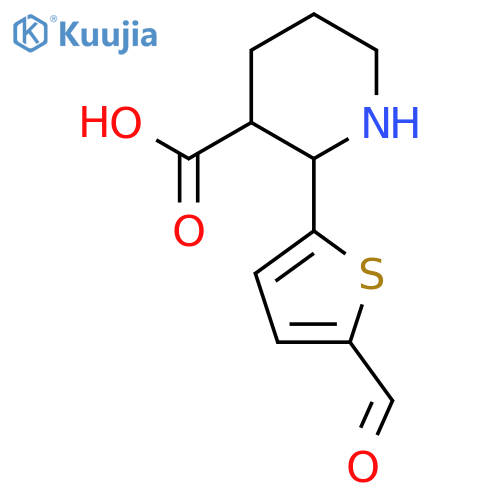 2-(5-formylthiophen-2-yl)piperidine-3-carboxylic acid structure