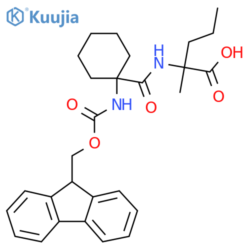 2-{1-({(9H-fluoren-9-yl)methoxycarbonyl}amino)cyclohexylformamido}-2-methylpentanoic acid structure