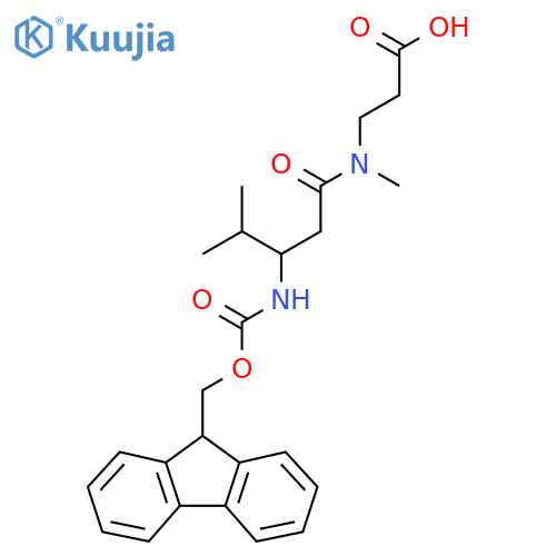 3-3-({(9H-fluoren-9-yl)methoxycarbonyl}amino)-N,4-dimethylpentanamidopropanoic acid structure