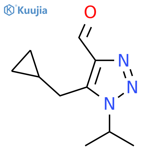 5-(cyclopropylmethyl)-1-(propan-2-yl)-1H-1,2,3-triazole-4-carbaldehyde structure