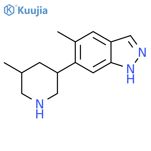 5-methyl-6-(5-methylpiperidin-3-yl)-1H-indazole structure