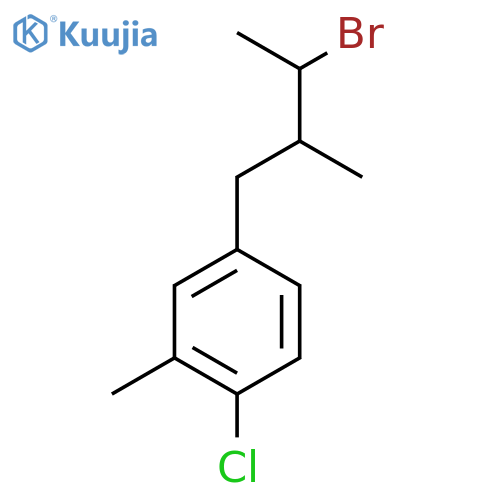 4-(3-bromo-2-methylbutyl)-1-chloro-2-methylbenzene structure