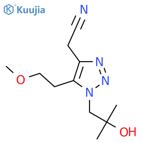 2-1-(2-hydroxy-2-methylpropyl)-5-(2-methoxyethyl)-1H-1,2,3-triazol-4-ylacetonitrile structure