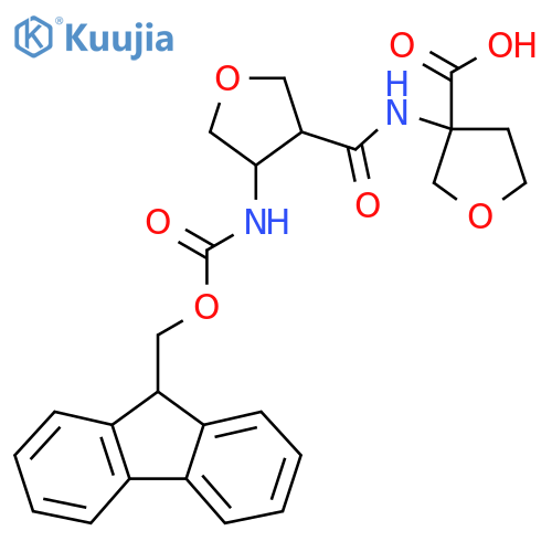 3-4-({(9H-fluoren-9-yl)methoxycarbonyl}amino)oxolane-3-amidooxolane-3-carboxylic acid structure
