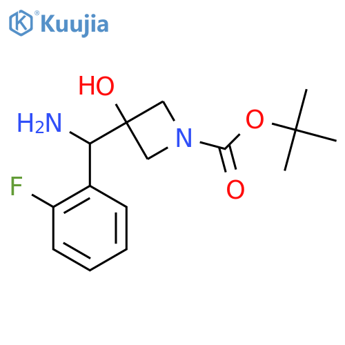 tert-butyl 3-amino(2-fluorophenyl)methyl-3-hydroxyazetidine-1-carboxylate structure