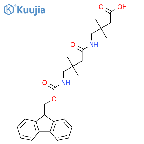 4-4-({(9H-fluoren-9-yl)methoxycarbonyl}amino)-3,3-dimethylbutanamido-3,3-dimethylbutanoic acid structure