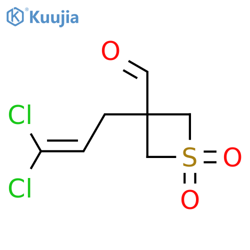 3-(3,3-dichloroprop-2-en-1-yl)-1,1-dioxo-1lambda6-thietane-3-carbaldehyde structure