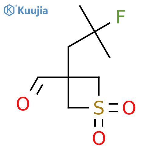 3-(2-fluoro-2-methylpropyl)-1,1-dioxo-1lambda6-thietane-3-carbaldehyde structure
