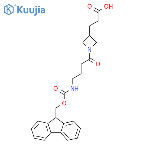 3-{1-4-({(9H-fluoren-9-yl)methoxycarbonyl}amino)butanoylazetidin-3-yl}propanoic acid structure