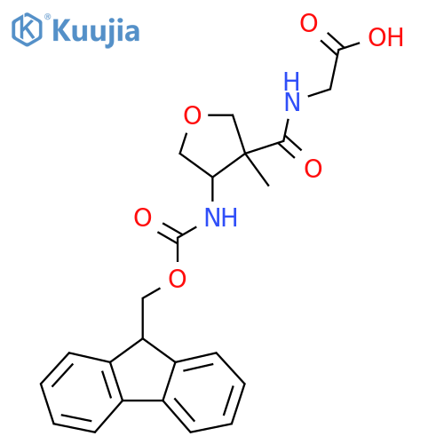 2-{4-({(9H-fluoren-9-yl)methoxycarbonyl}amino)-3-methyloxolan-3-ylformamido}acetic acid structure