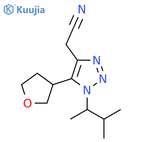 2-1-(3-methylbutan-2-yl)-5-(oxolan-3-yl)-1H-1,2,3-triazol-4-ylacetonitrile structure
