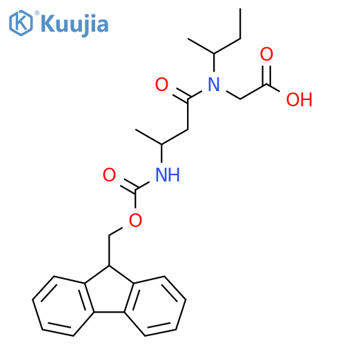 2-N-(butan-2-yl)-3-({(9H-fluoren-9-yl)methoxycarbonyl}amino)butanamidoacetic acid structure