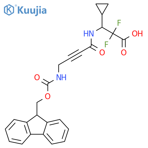 3-cyclopropyl-3-4-({(9H-fluoren-9-yl)methoxycarbonyl}amino)but-2-ynamido-2,2-difluoropropanoic acid structure