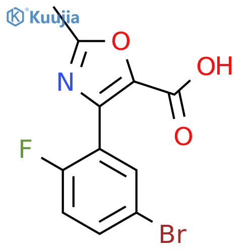 4-(5-bromo-2-fluorophenyl)-2-methyl-1,3-oxazole-5-carboxylic acid structure