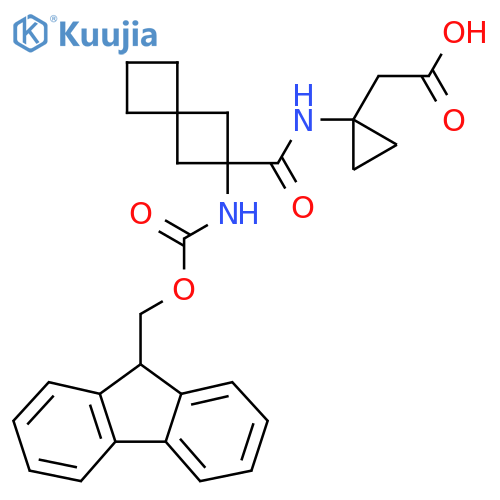2-{1-2-({(9H-fluoren-9-yl)methoxycarbonyl}amino)spiro3.3heptane-2-amidocyclopropyl}acetic acid structure