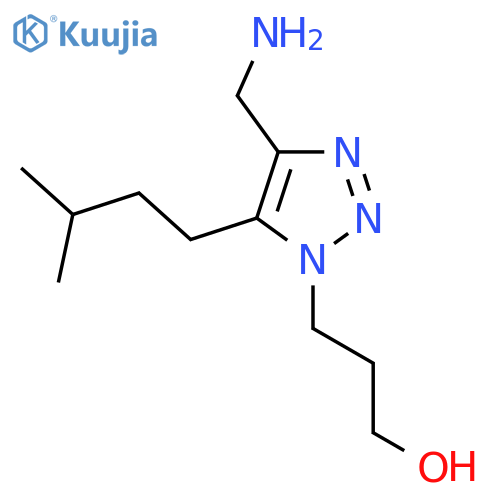 3-4-(aminomethyl)-5-(3-methylbutyl)-1H-1,2,3-triazol-1-ylpropan-1-ol structure