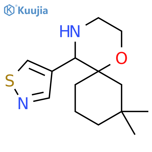 8,8-dimethyl-5-(1,2-thiazol-4-yl)-1-oxa-4-azaspiro5.5undecane structure