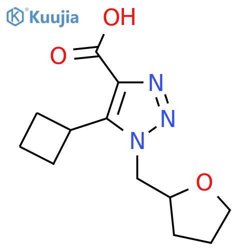 5-Cyclobutyl-1-(oxolan-2-ylmethyl)-1h-1,2,3-triazole-4-carboxylic acid structure