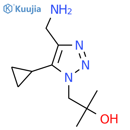 1-[4-(aminomethyl)-5-cyclopropyl-1H-1,2,3-triazol-1-yl]-2-methylpropan-2-ol structure