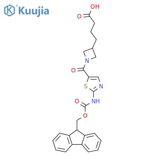 4-{1-2-({(9H-fluoren-9-yl)methoxycarbonyl}amino)-1,3-thiazole-5-carbonylazetidin-3-yl}butanoic acid structure