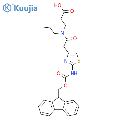 3-{2-2-({(9H-fluoren-9-yl)methoxycarbonyl}amino)-1,3-thiazol-4-yl-N-propylacetamido}propanoic acid structure