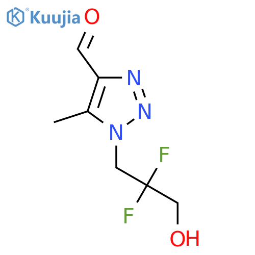 1-(2,2-difluoro-3-hydroxypropyl)-5-methyl-1H-1,2,3-triazole-4-carbaldehyde structure