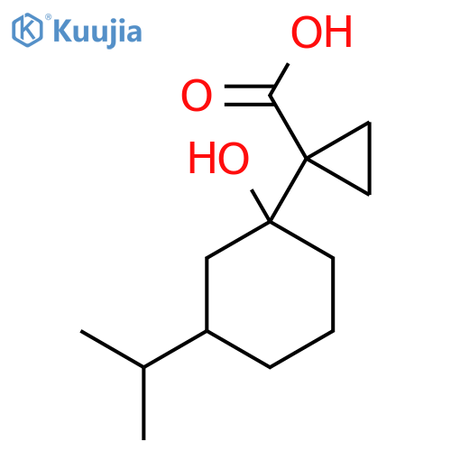 1-1-hydroxy-3-(propan-2-yl)cyclohexylcyclopropane-1-carboxylic acid structure