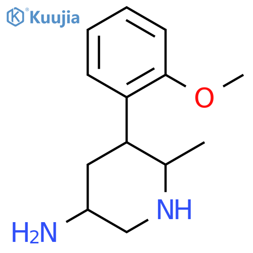 5-(2-methoxyphenyl)-6-methylpiperidin-3-amine structure