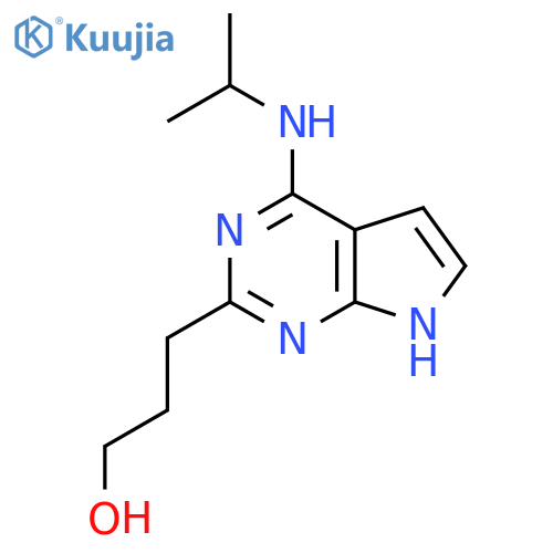 3-{4-(propan-2-yl)amino-7H-pyrrolo2,3-dpyrimidin-2-yl}propan-1-ol structure