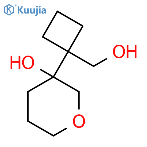 3-1-(hydroxymethyl)cyclobutyloxan-3-ol structure