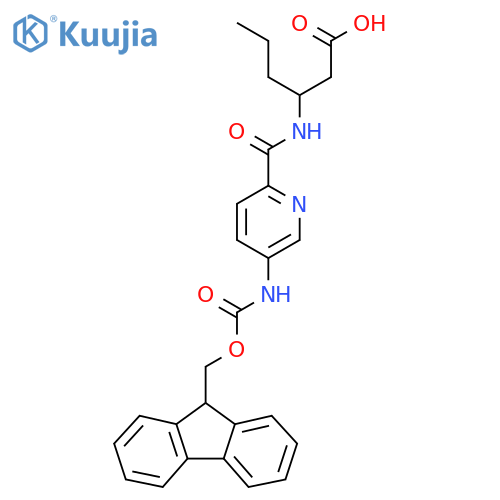 3-{5-({(9H-fluoren-9-yl)methoxycarbonyl}amino)pyridin-2-ylformamido}hexanoic acid structure