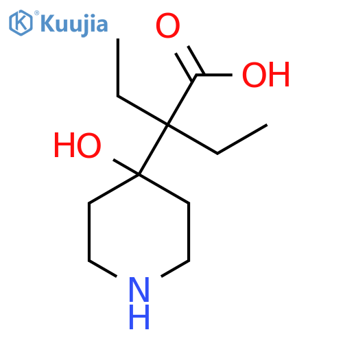 2-ethyl-2-(4-hydroxypiperidin-4-yl)butanoic acid structure