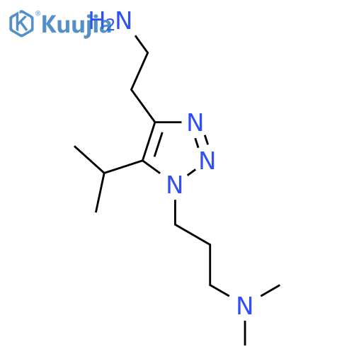2-{1-3-(dimethylamino)propyl-5-(propan-2-yl)-1H-1,2,3-triazol-4-yl}ethan-1-amine structure