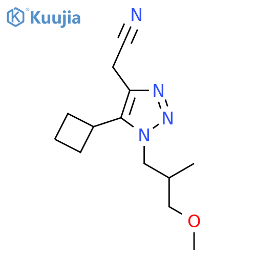 2-5-cyclobutyl-1-(3-methoxy-2-methylpropyl)-1H-1,2,3-triazol-4-ylacetonitrile structure