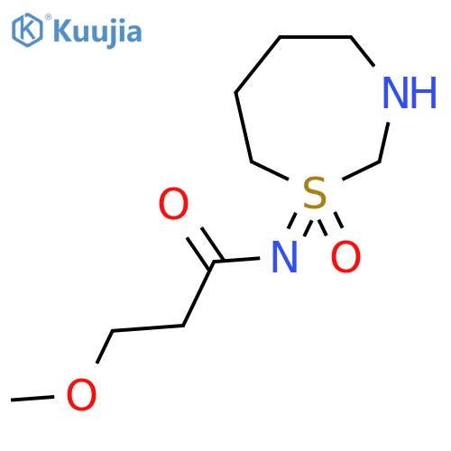 3-methoxy-N-(1-oxo-1,3-thiazepan-1-ylidene)propanamide structure