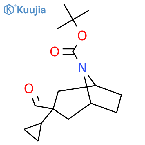 tert-butyl 3-cyclopropyl-3-formyl-8-azabicyclo3.2.1octane-8-carboxylate structure