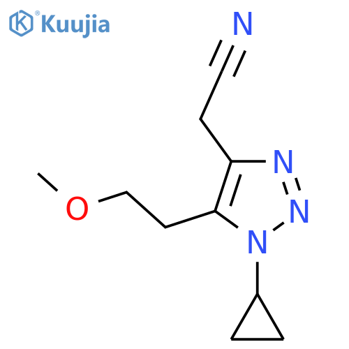 2-1-cyclopropyl-5-(2-methoxyethyl)-1H-1,2,3-triazol-4-ylacetonitrile structure