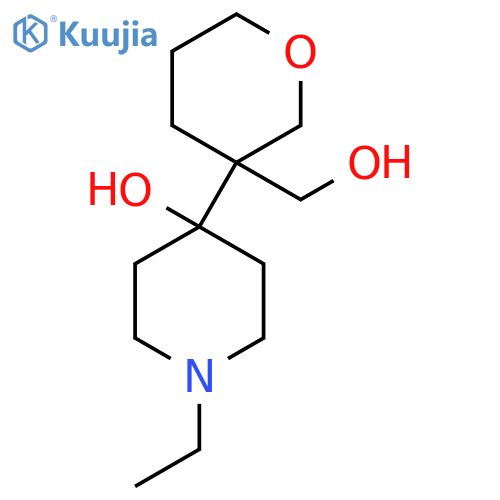1-ethyl-4-3-(hydroxymethyl)oxan-3-ylpiperidin-4-ol structure