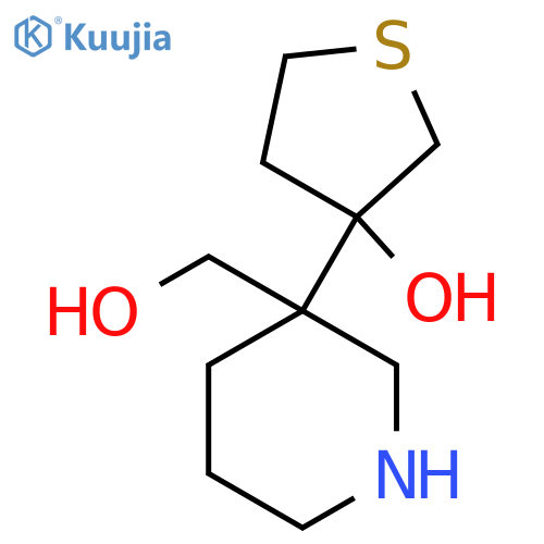 3-3-(hydroxymethyl)piperidin-3-ylthiolan-3-ol structure