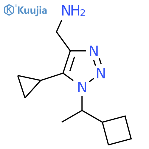 1-(1-cyclobutylethyl)-5-cyclopropyl-1H-1,2,3-triazol-4-ylmethanamine structure