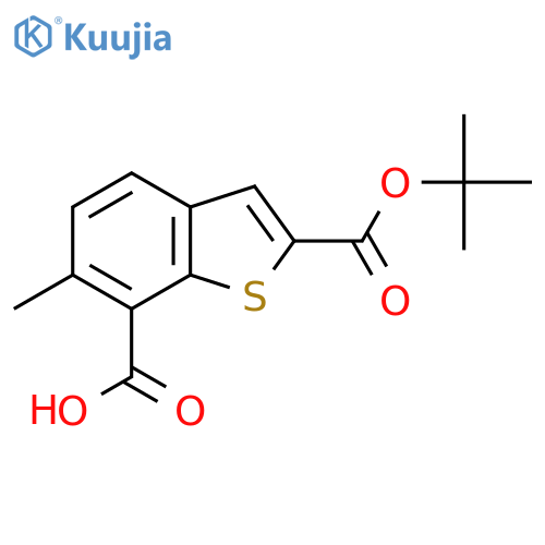 2-(tert-butoxy)carbonyl-6-methyl-1-benzothiophene-7-carboxylic acid structure