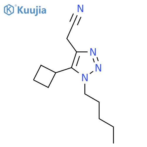 2-(5-cyclobutyl-1-pentyl-1H-1,2,3-triazol-4-yl)acetonitrile structure