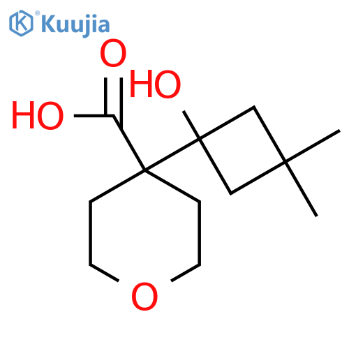4-(1-hydroxy-3,3-dimethylcyclobutyl)oxane-4-carboxylic acid structure