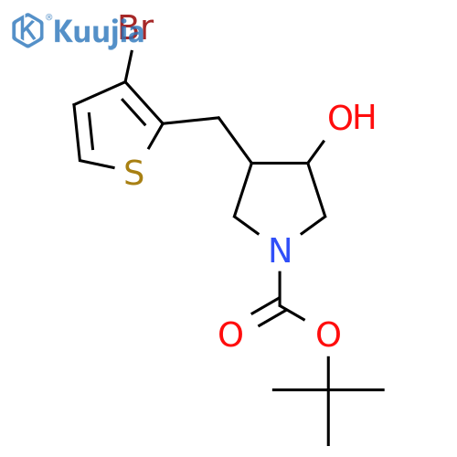tert-butyl 3-(3-bromothiophen-2-yl)methyl-4-hydroxypyrrolidine-1-carboxylate structure