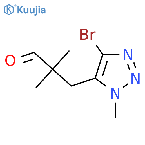 3-(4-bromo-1-methyl-1H-1,2,3-triazol-5-yl)-2,2-dimethylpropanal structure