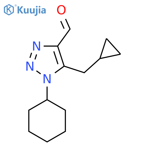 1-cyclohexyl-5-(cyclopropylmethyl)-1H-1,2,3-triazole-4-carbaldehyde structure