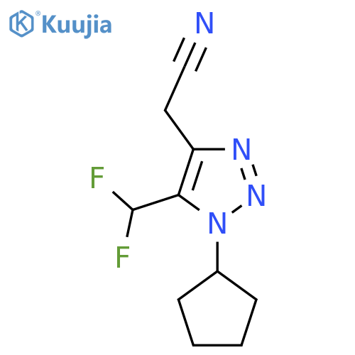 2-1-cyclopentyl-5-(difluoromethyl)-1H-1,2,3-triazol-4-ylacetonitrile structure