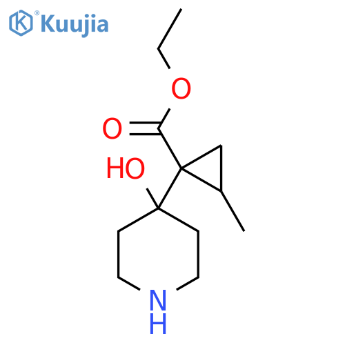 ethyl 1-(4-hydroxypiperidin-4-yl)-2-methylcyclopropane-1-carboxylate structure