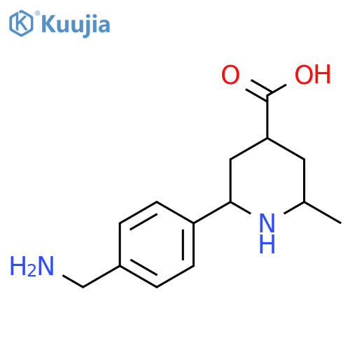 2-4-(aminomethyl)phenyl-6-methylpiperidine-4-carboxylic acid structure
