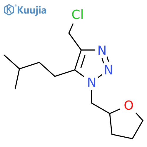 4-(chloromethyl)-5-(3-methylbutyl)-1-(oxolan-2-ylmethyl)-1H-1,2,3-triazole structure